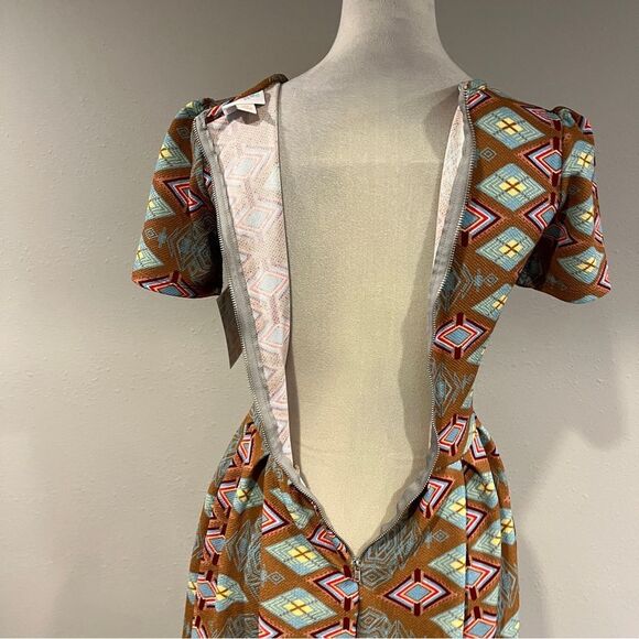 LuLaRoe geometric print short sleeve Amelia dress size extra small - Picture 8 of 13